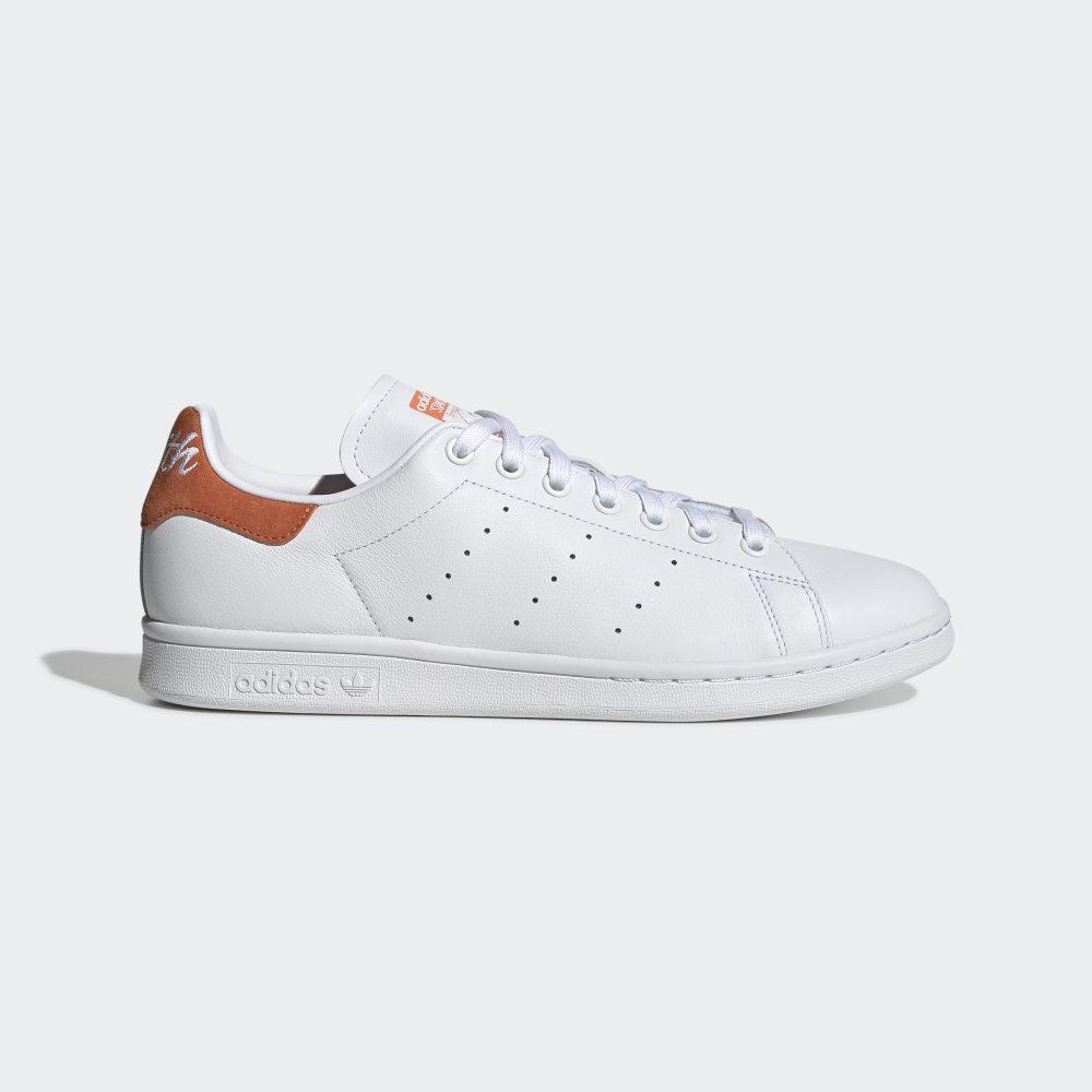 Adidas Men's Stan Smith Originals Shoes White/Coral Ireland EE5793